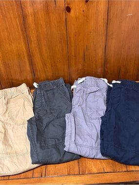 Cat & Jack Kids Cargo Pants - 4 pair included: Tan, Dark Gray, Light Gray, Navy